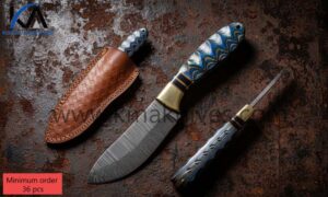 DAMASCUS HUNTER WITH MANWOOD HANDLE