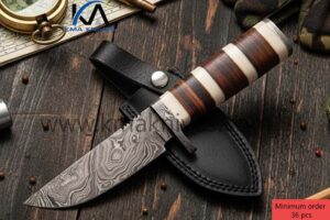 KMA Knives Handmade Half Tang Damascus Straigh Camping Hunter Knife HB-1018