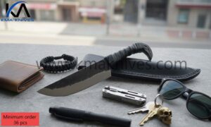 10" ODIN`S RAVEN, NORSE HEAD HILT, CARBON STEEL, VIKING STYLE, HAND FORGED KNIFE WITH LEATHER SHEATH.