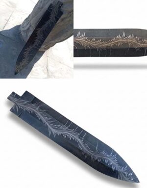 KMA HANDMADE FORGED SNAKE FEATHER DAMASCUS STEEL BLANK BLADE FOR DAGGER MAKING.