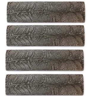 Set of forged 4MM Thick Mosaic Feather Damascus Billets 4 PCS For Knives Making.